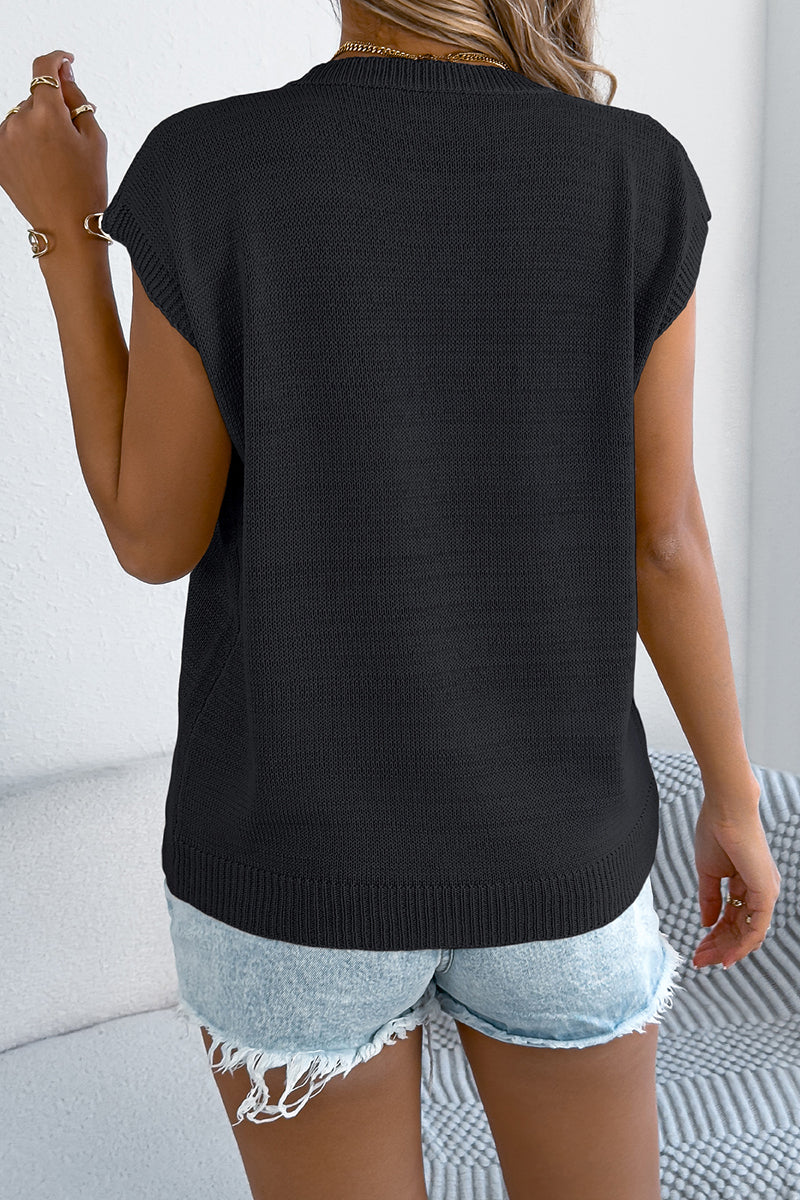 Heart Pattern Knit Sweater Vest