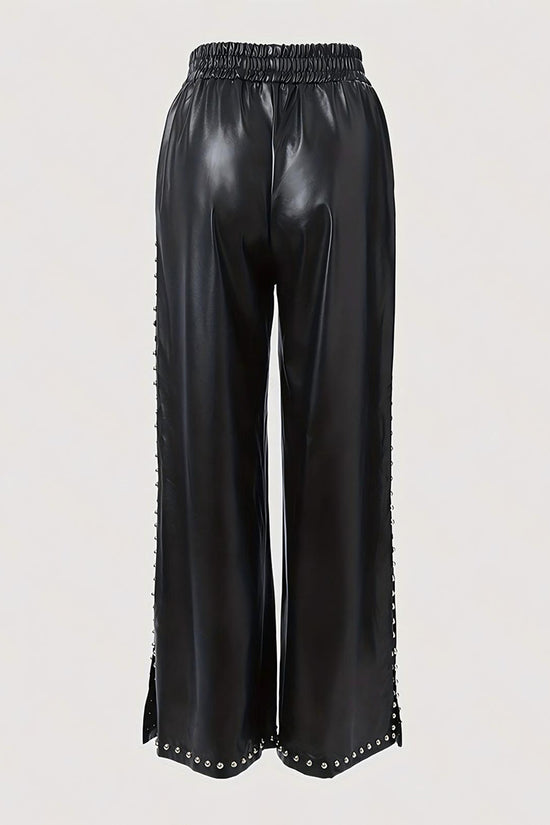 Utility Pocket Faux Leather Pants