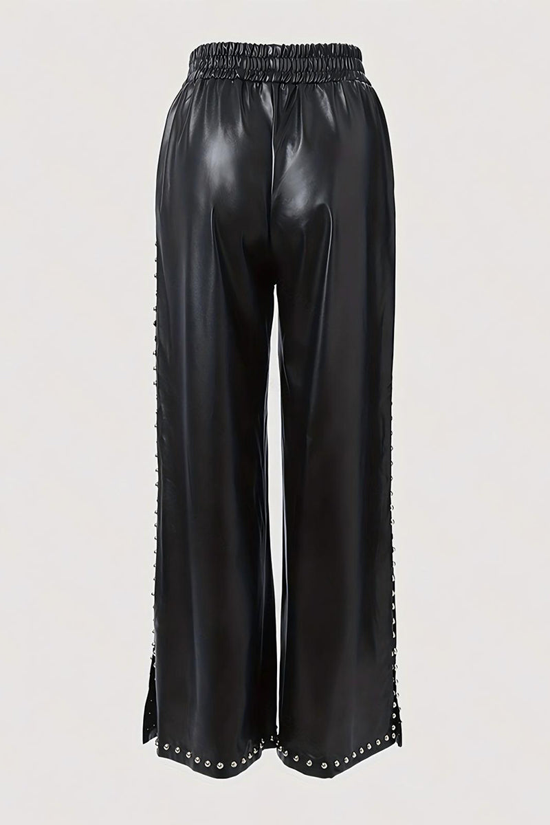 Utility Pocket Faux Leather Pants