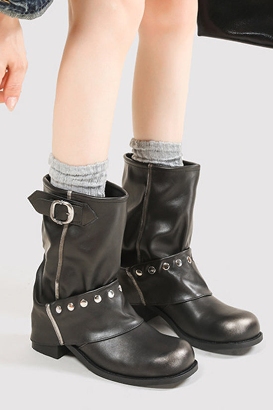 Chic Buckle Ankle Boots