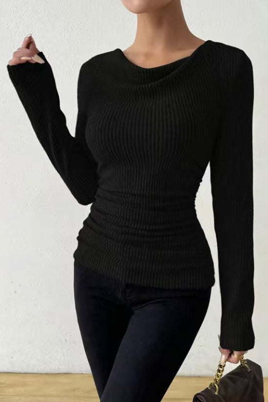 Ribbed Long Sleeve Bodycon Sweater