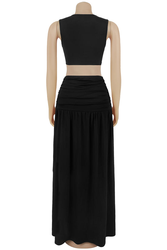 Cutout Sleeveless Maxi Dress with Side Slit