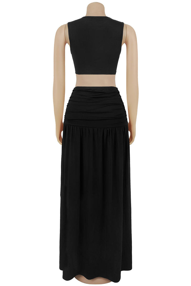 Cutout Sleeveless Maxi Dress with Side Slit