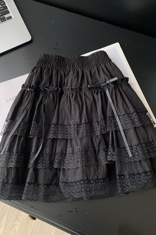 Ruffle Lace Mini Skirt