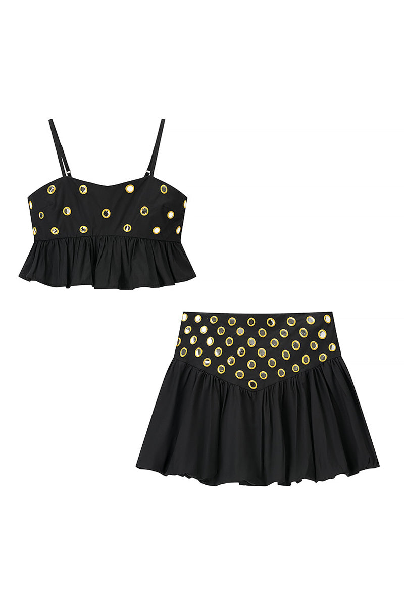 Grommet Ruffle Skirt Set