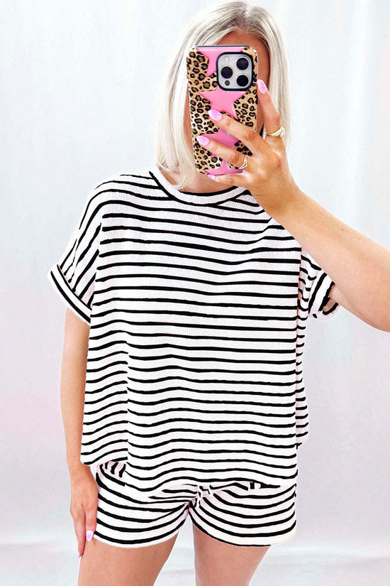 Striped Cozy Short Sleeve Set