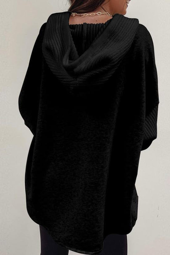 Trendy Button-Up Hoodie Sweatshirt