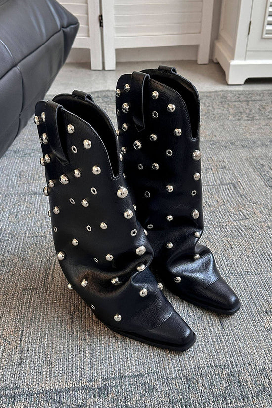 Studded Tall Western Boots