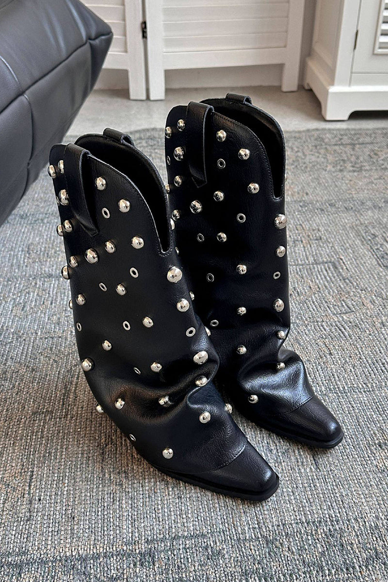 Studded Tall Western Boots