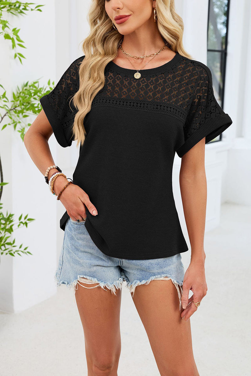 Lace Detail Casual Tee