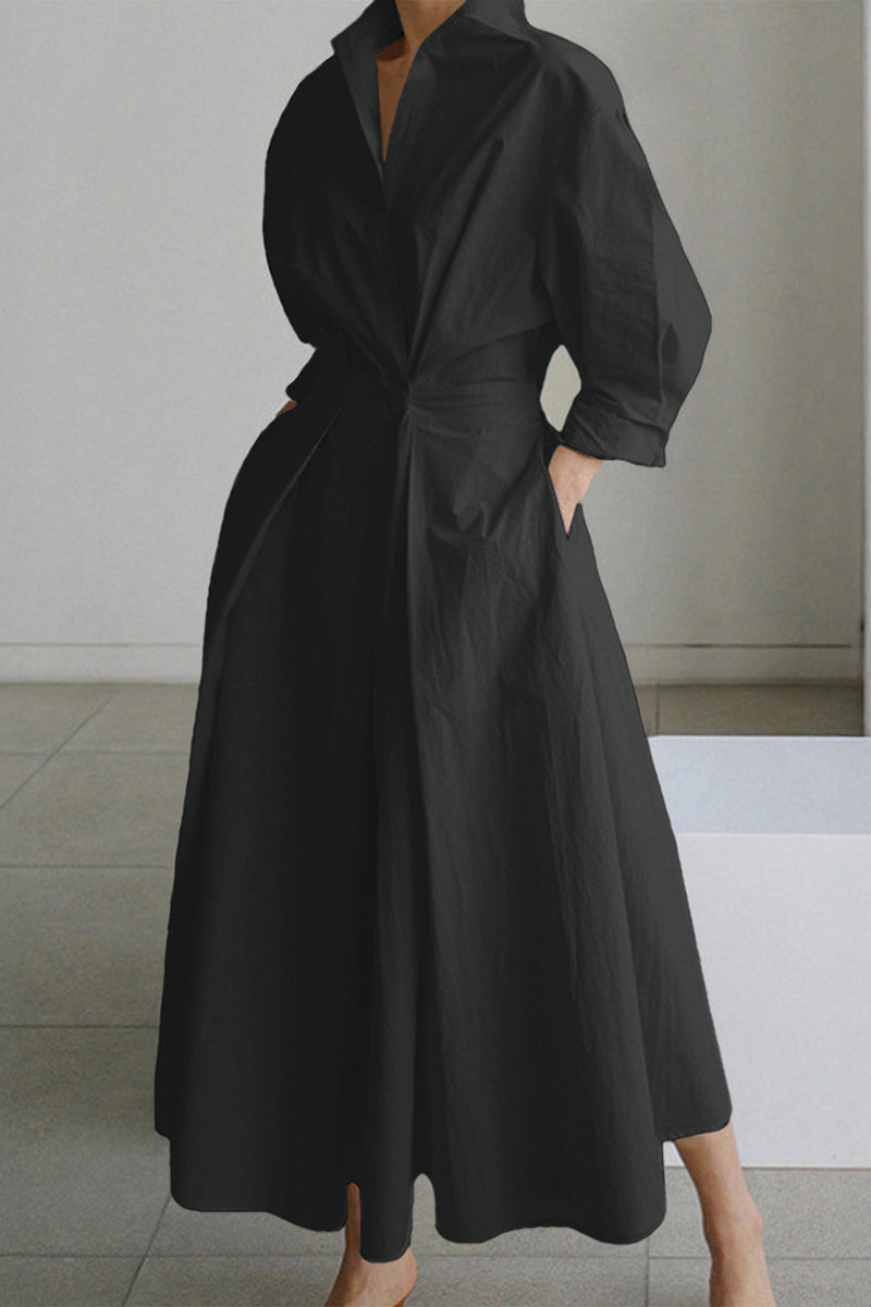 Elegant Long Sleeve Maxi Casual Dress