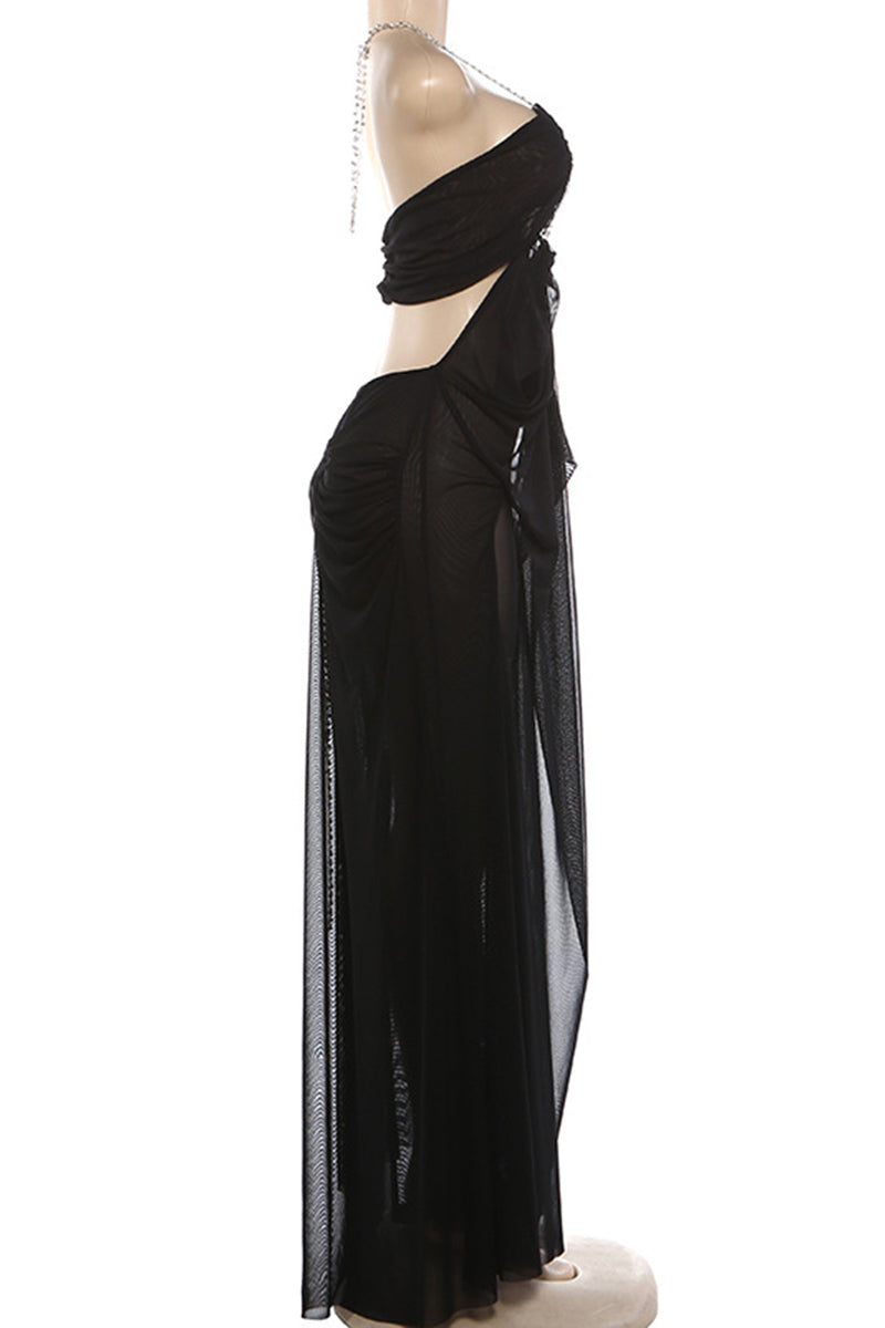 Elegant Sleeveless Cutout Maxi Dress