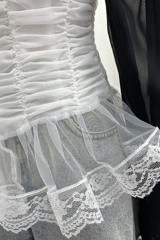 Ruched Button-Front Blouse
