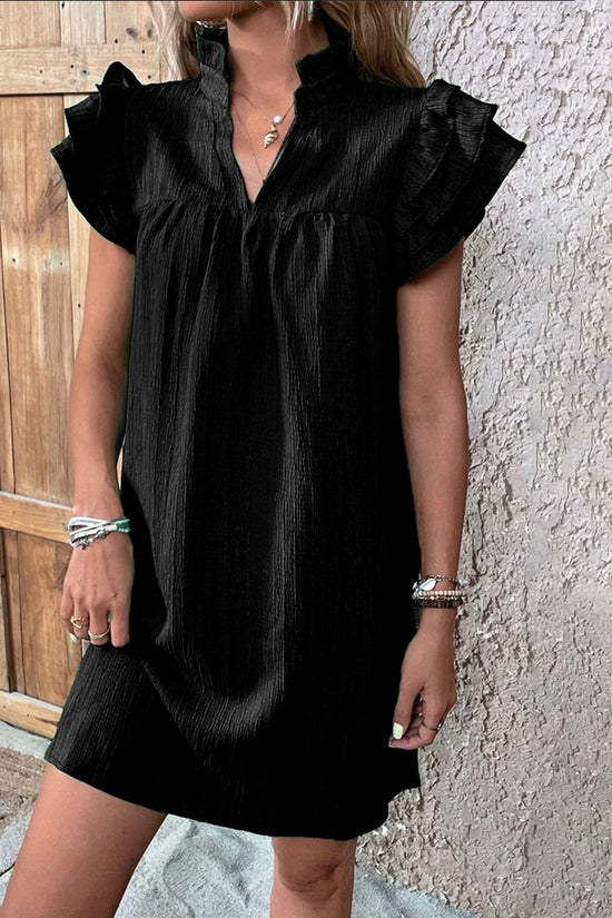 Ruffle Sleeve Casual Dress