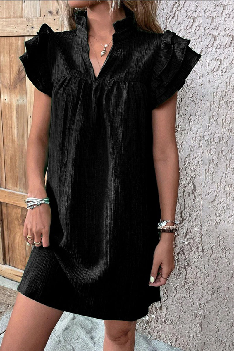 Ruffle Sleeve Casual Dress