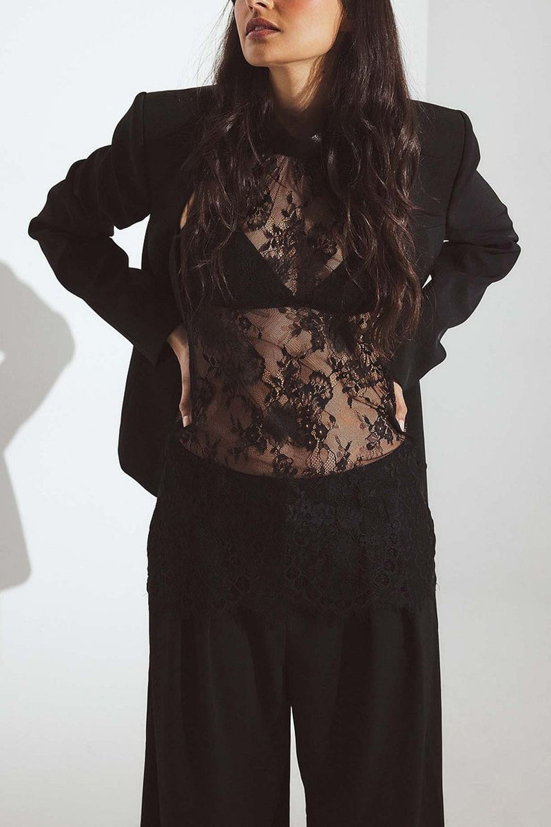 Elegant Lace High Neck Tank Top