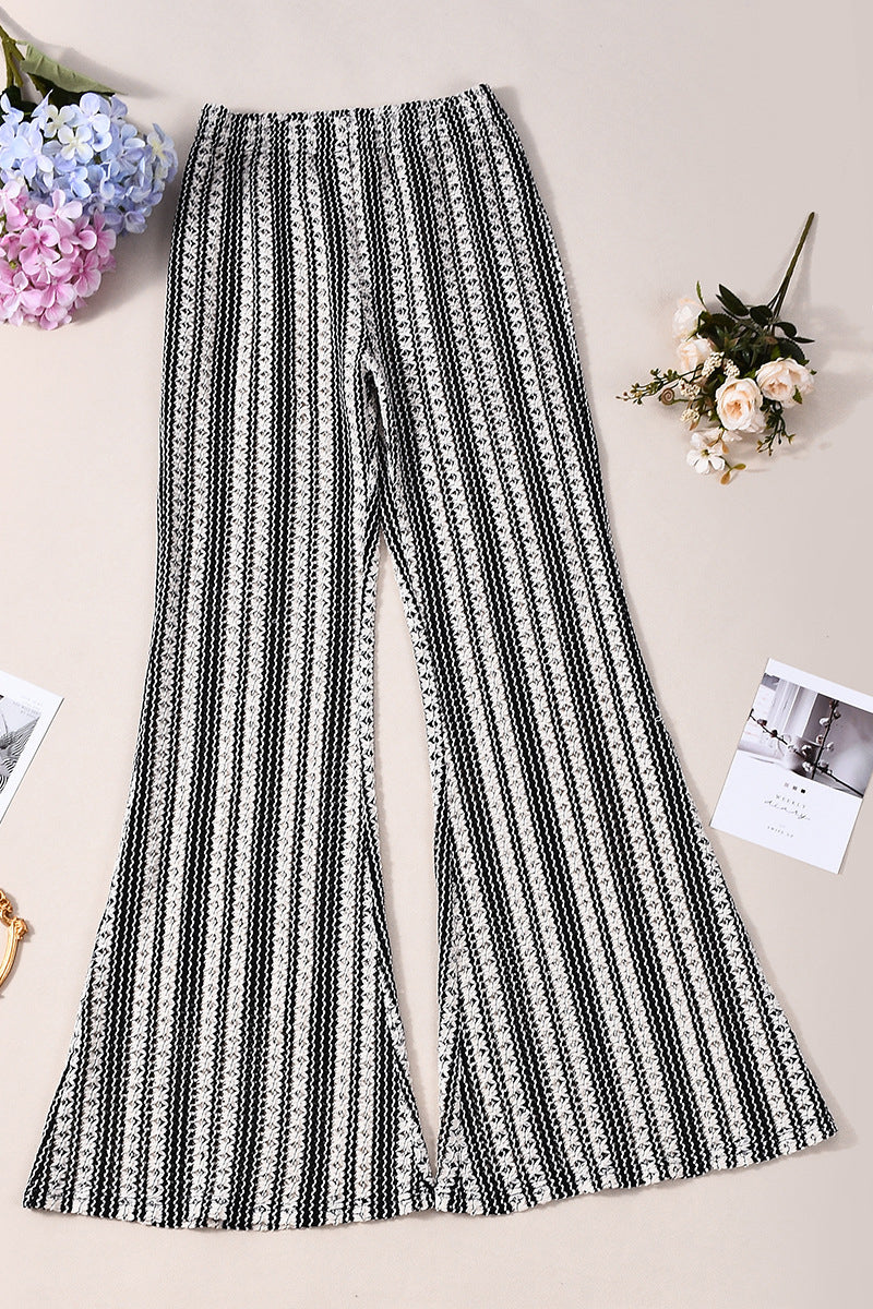 Striped Flare Casual Pants