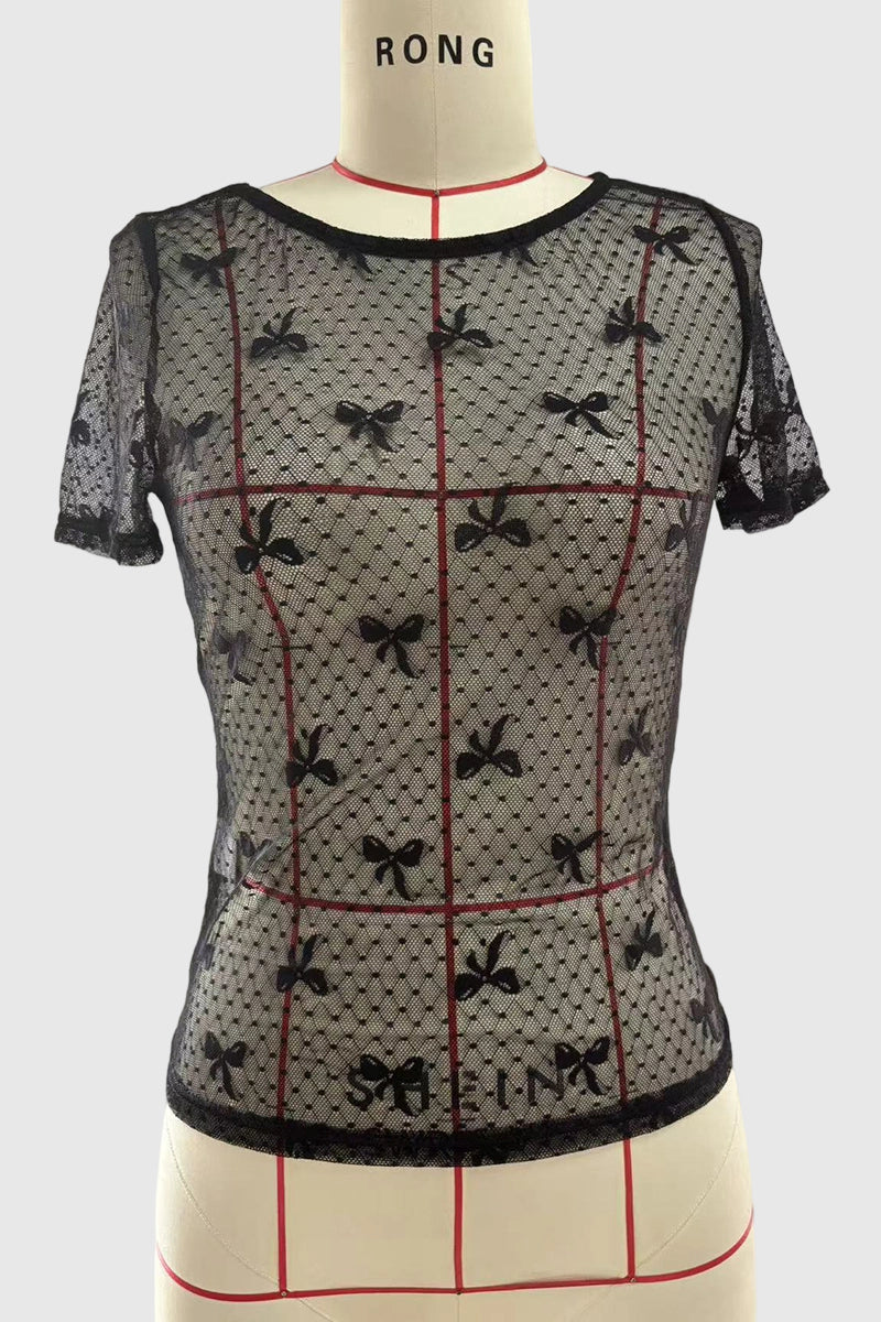 Chic Sheer Lace T-Shirt