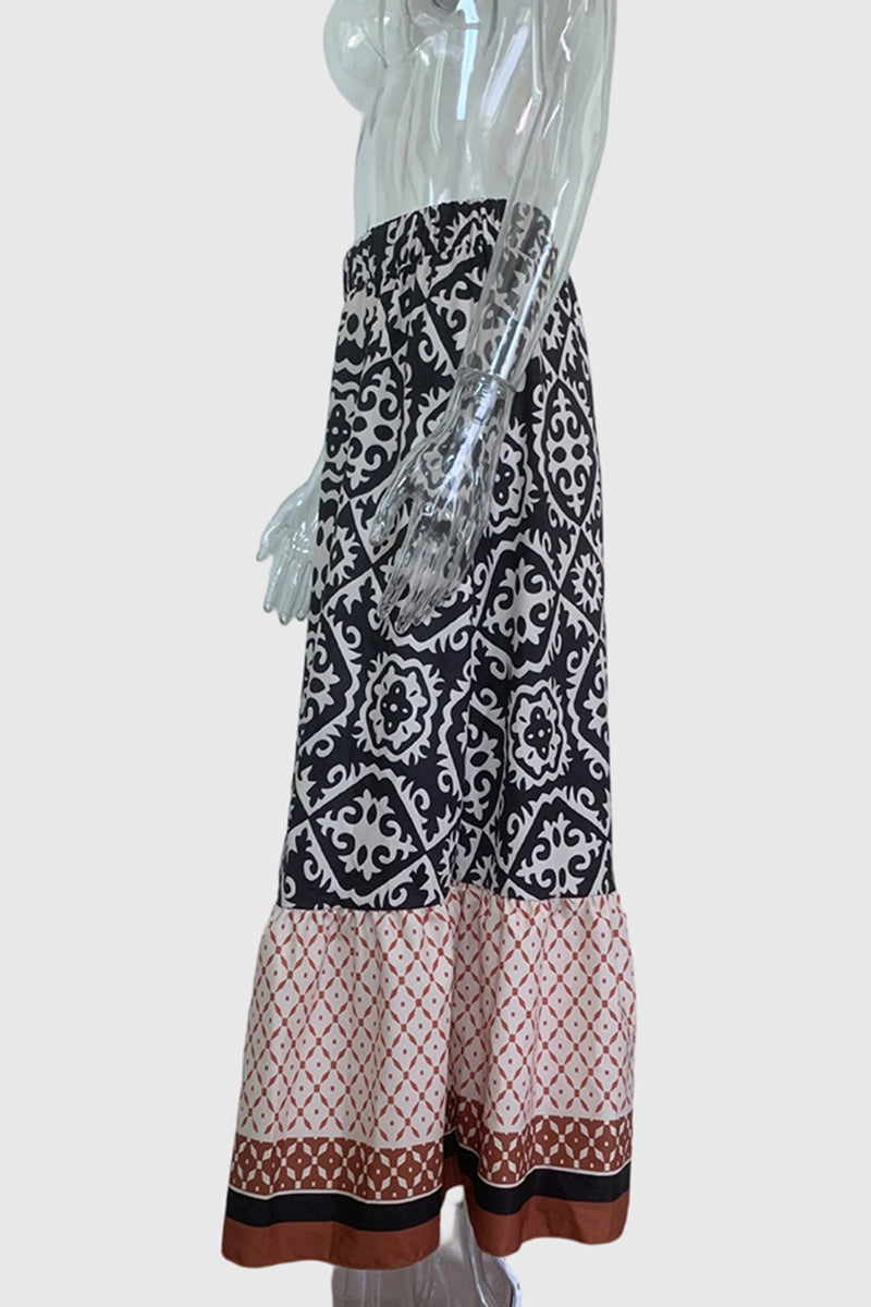 Geo Pattern Midi Skirt