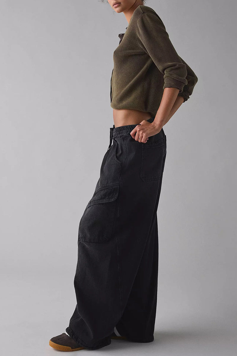 Cargo Pocket Straight Jeans