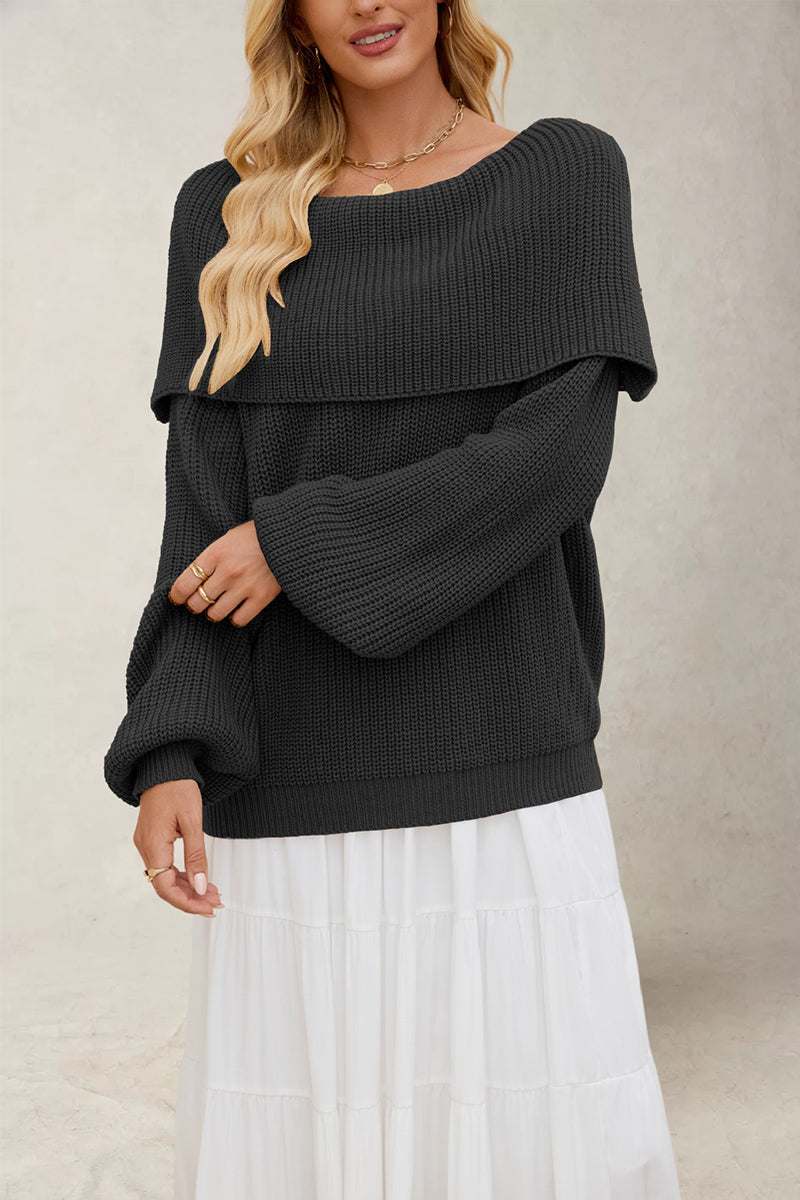 Off-Shoulder Knit Sweater