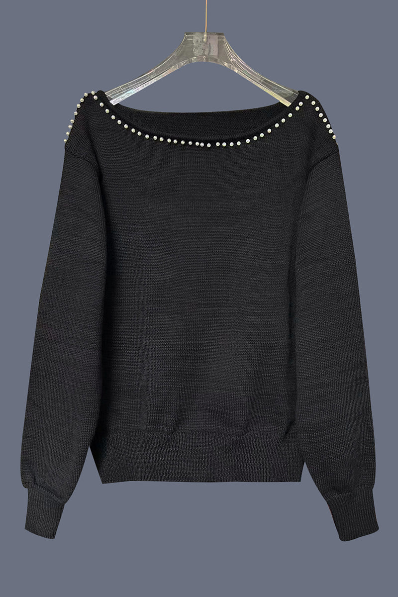 Studded Off-Shoulder Casual Top