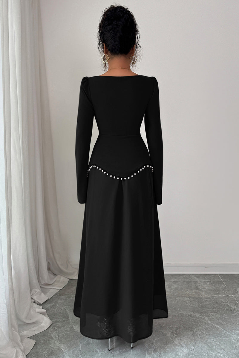 Elegant Square Neck Maxi Dress