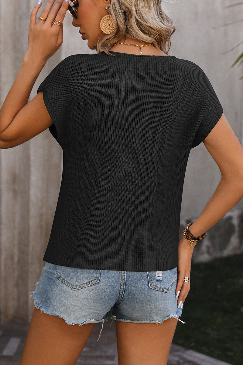 Casual Knit Pocket T-Shirt