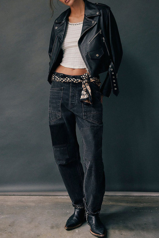 Edgy Straight-Leg Denim with Pockets