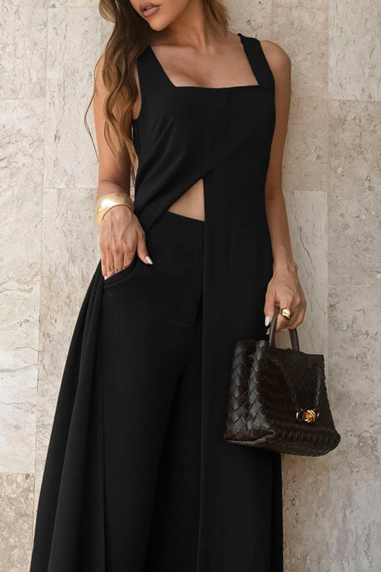 Elegant Sleeveless Pants Set
