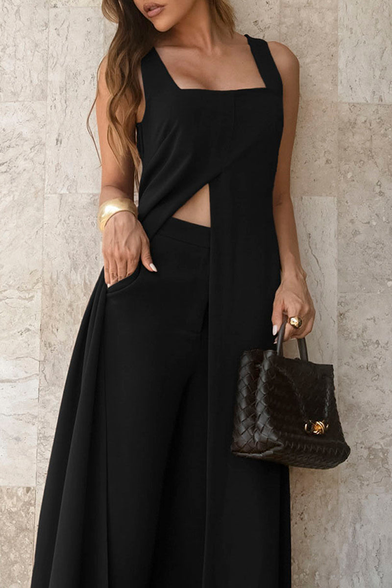 Elegant Sleeveless Pants Set
