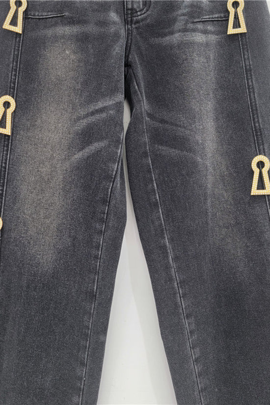 Embellished Barrel Jeans