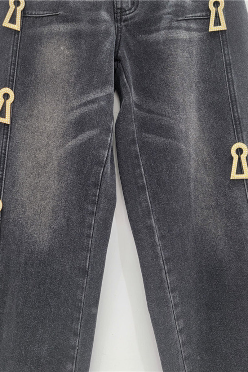 Embellished Barrel Jeans