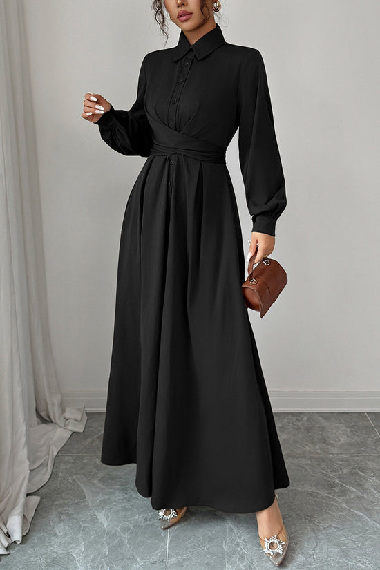 Elegant Long Sleeve Maxi Casual Dress