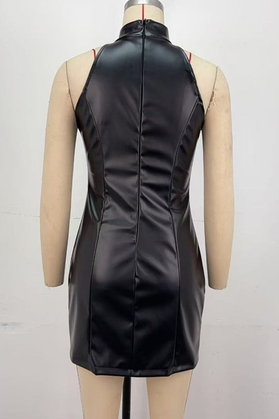 High Neck Sleeveless Bodycon Dress