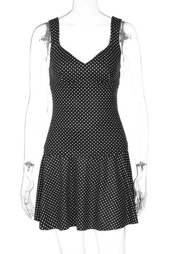 Polka Dot Sleeveless Skirt Set