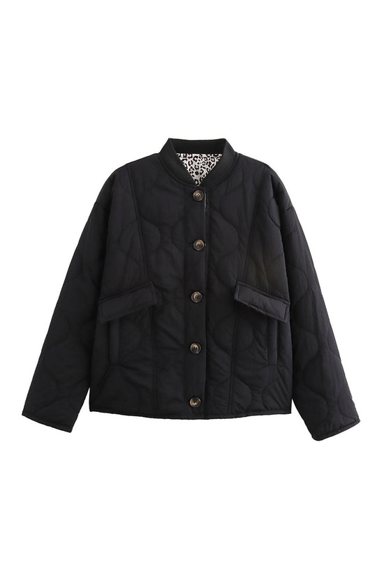 Quilted Button-Up Jacket