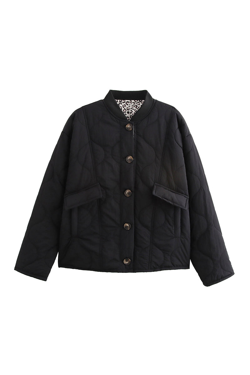 Quilted Button-Up Jacket