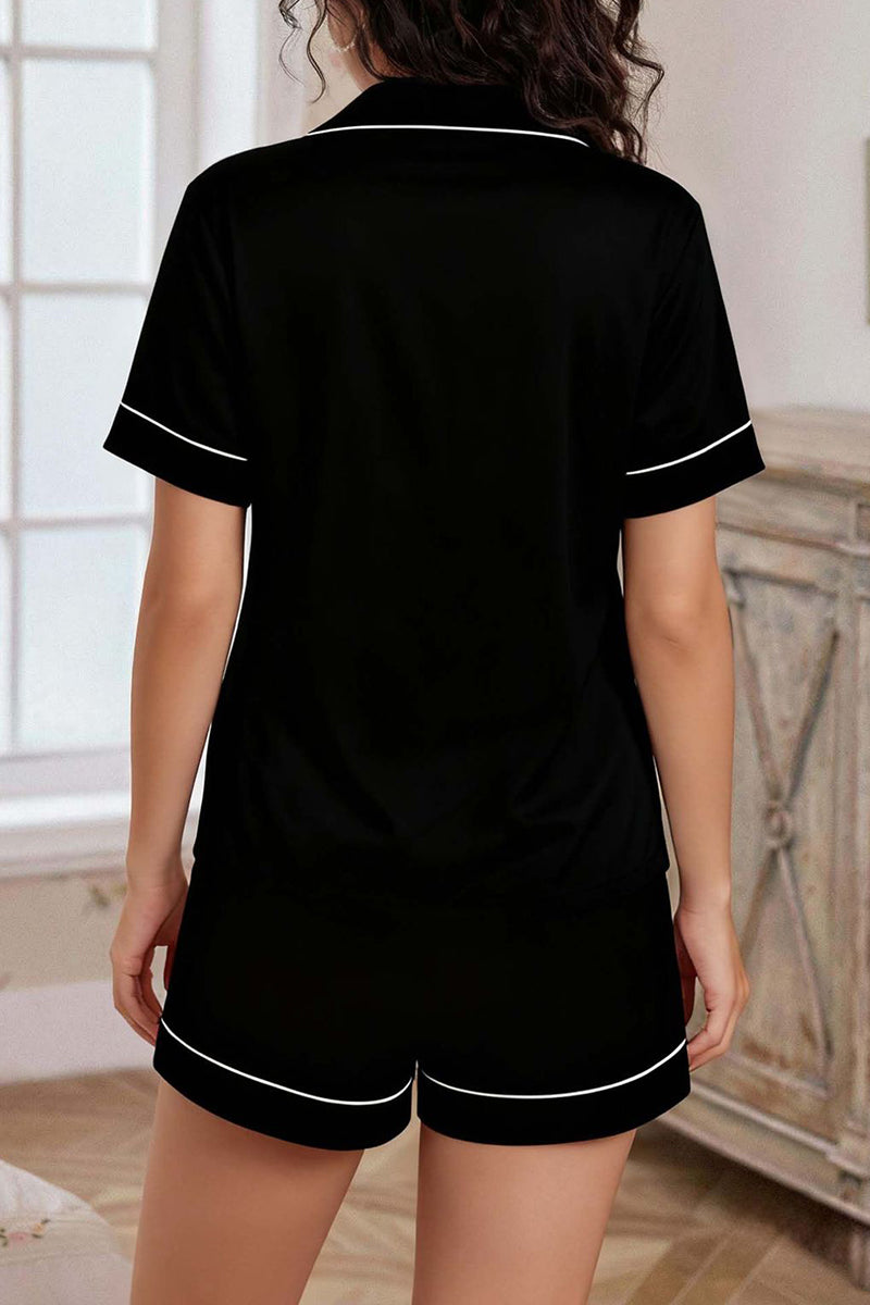 Heart Accent Short Sleeve Pajama Set