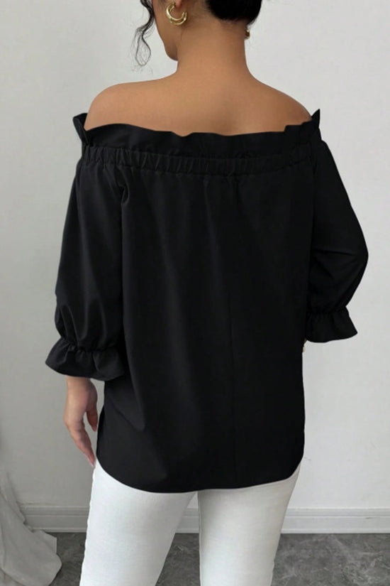 Elegant Bow Accent Ruffle Blouse