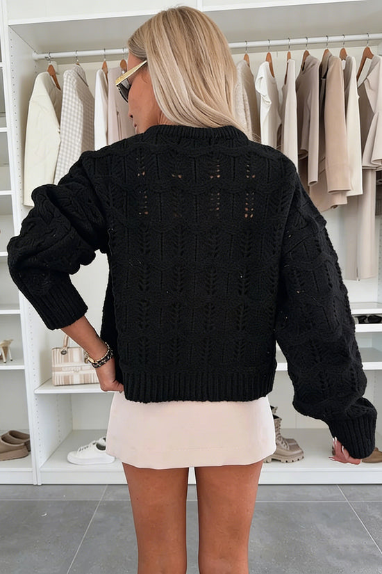Knit Pattern Sleeve Sweater
