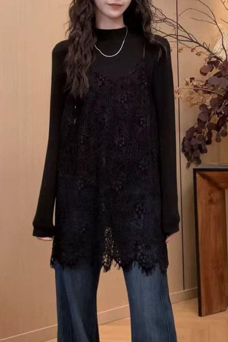 Chic Lace Overlay Slip Dress