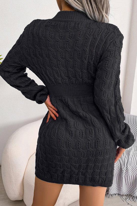 Cable Knit Long Sleeve Casual Dress