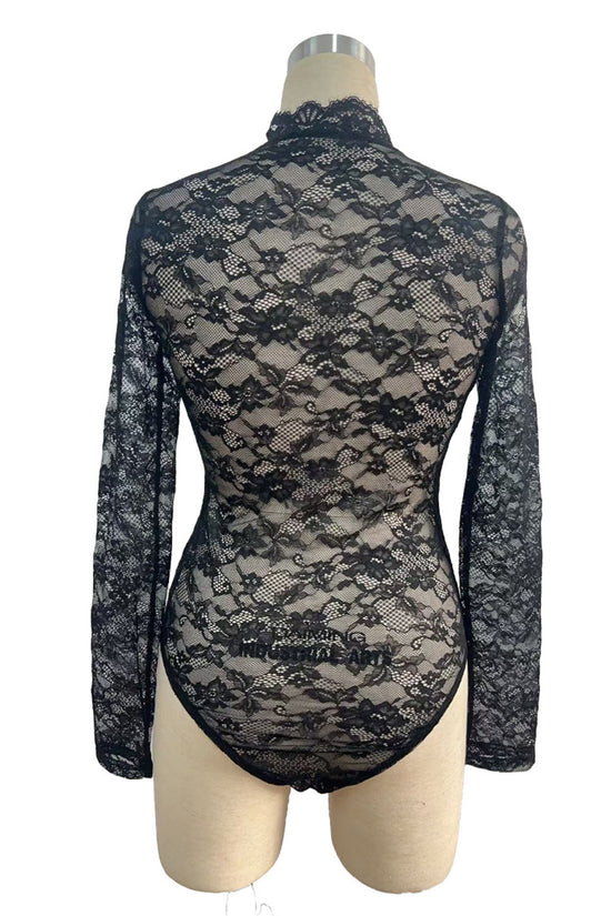 Elegant Lace Long Sleeve Bodysuit
