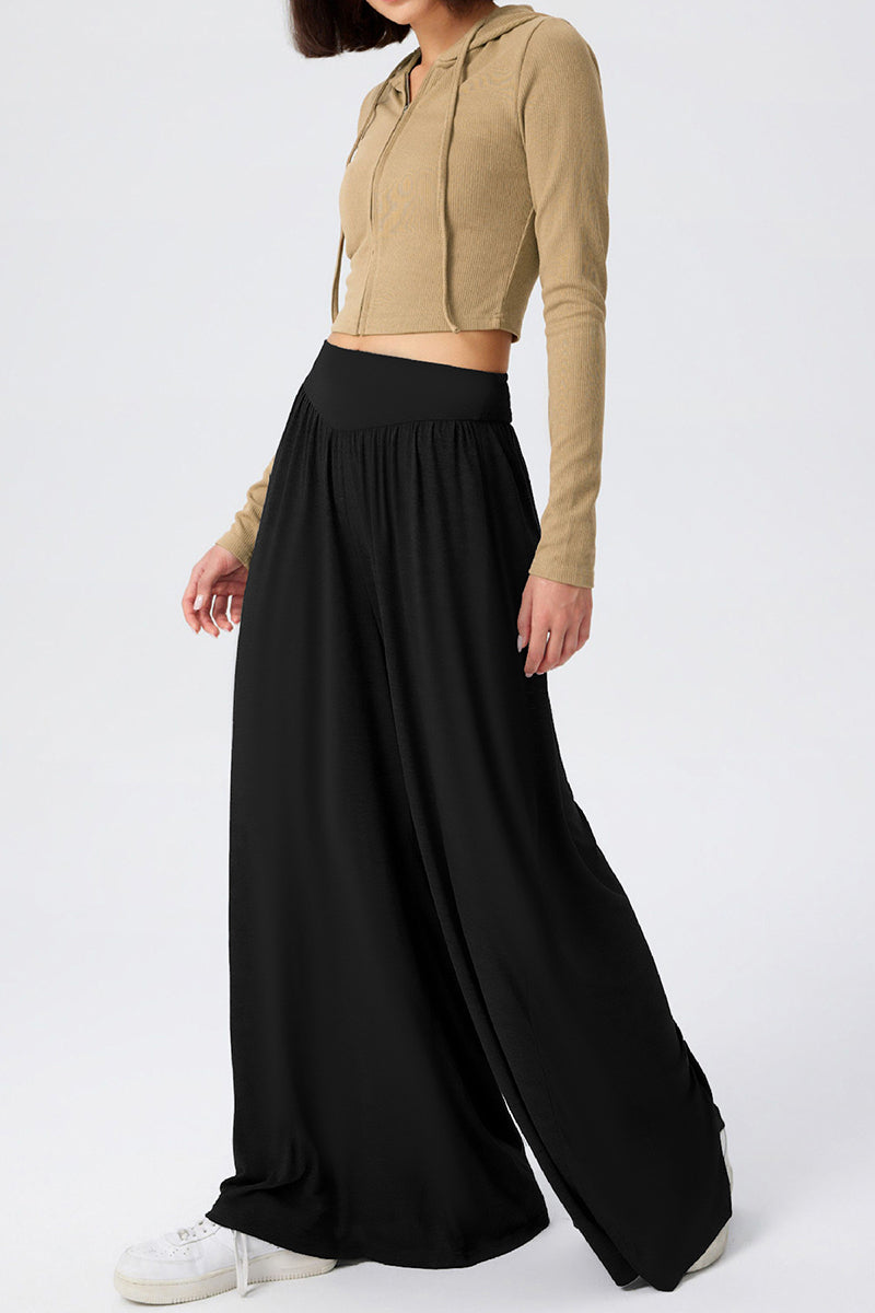 Flowing Wide-Leg Casual Pants