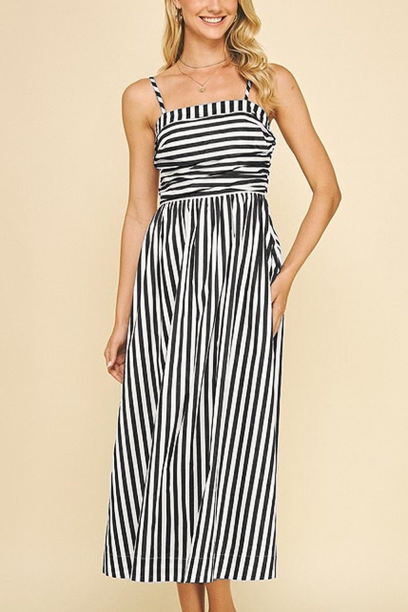Striped Sleeveless Maxi Dress