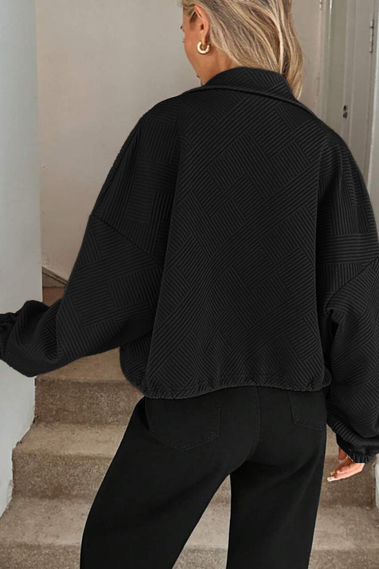 Chic Textured Zip-Up Jacket