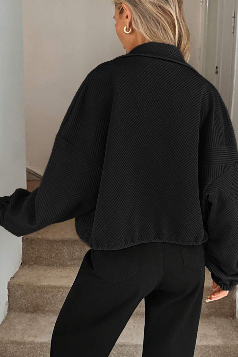 Chic Textured Zip-Up Jacket