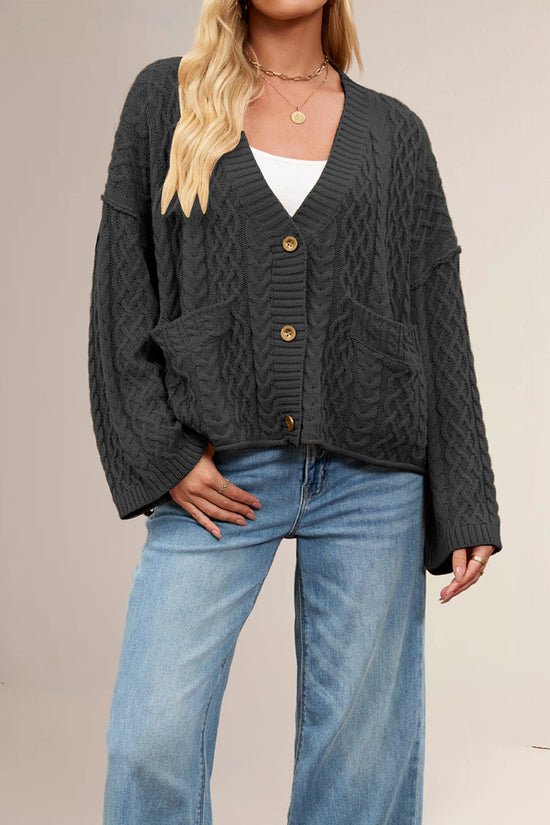 Cable Knit Buttoned Cardigan