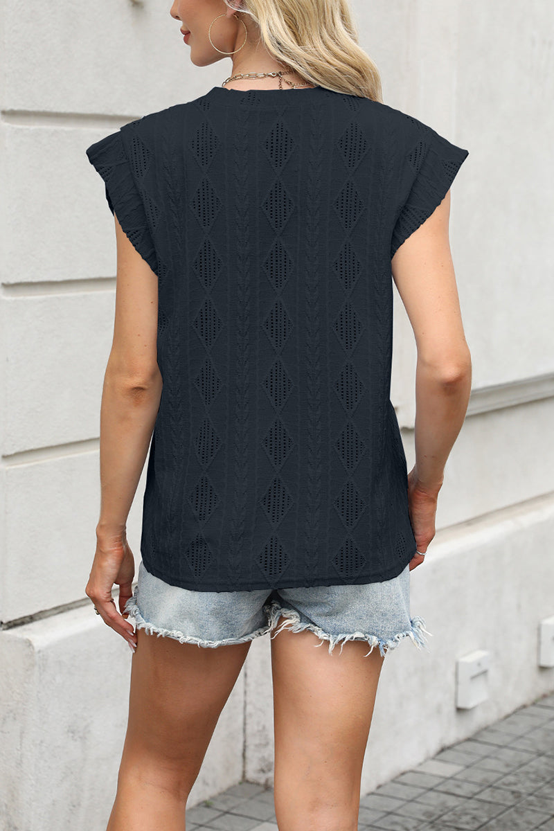 Elegant Sleeveless Geometric T-Shirt